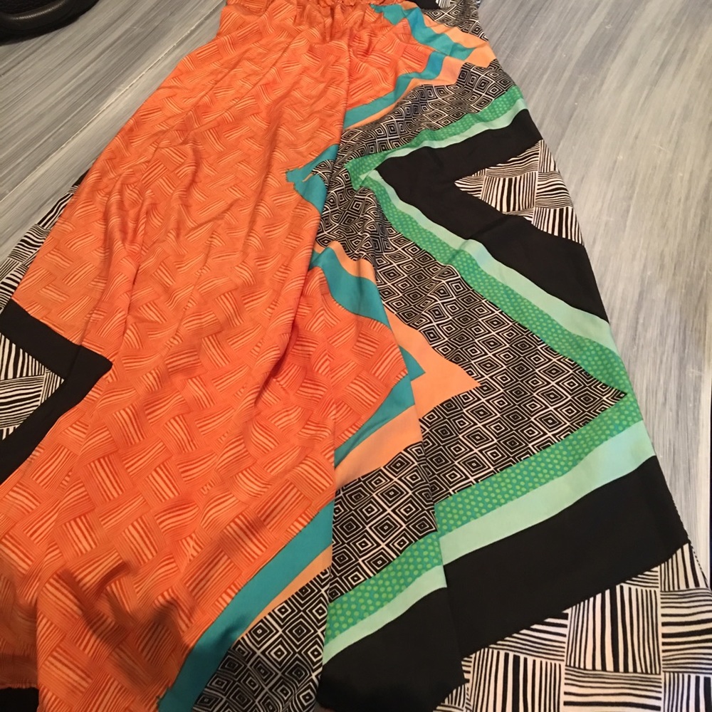 Bar lll orange black polyester maxi dress